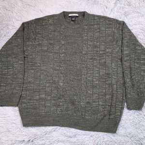 Geoffrey Beene Sweater Mens 2XL Green Preppy Comfort Casual